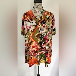 Libra Women's Colourful Short Sleeve Top Size 2XL New with Tags